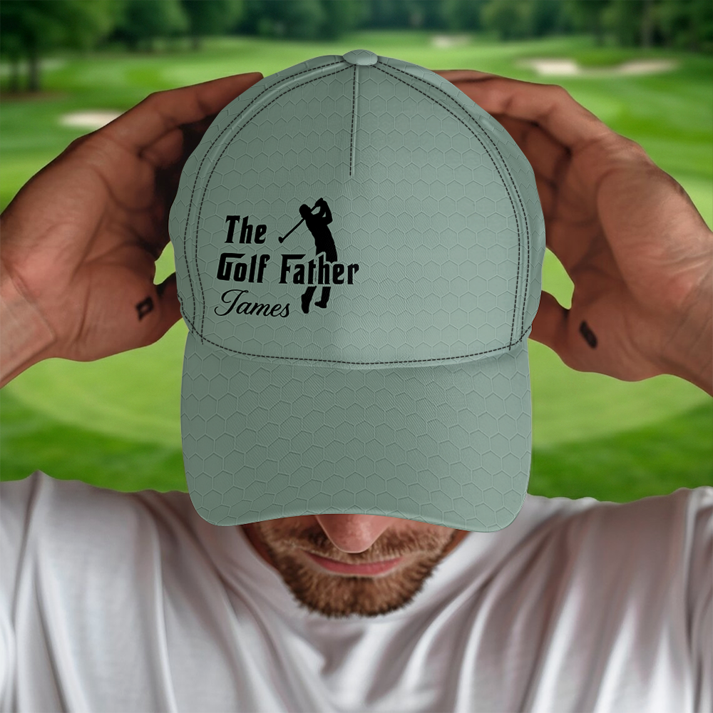 Personalized Golf Father Cap Custom Name Gift for Dad HN590 - AOP Cap GradoCreations