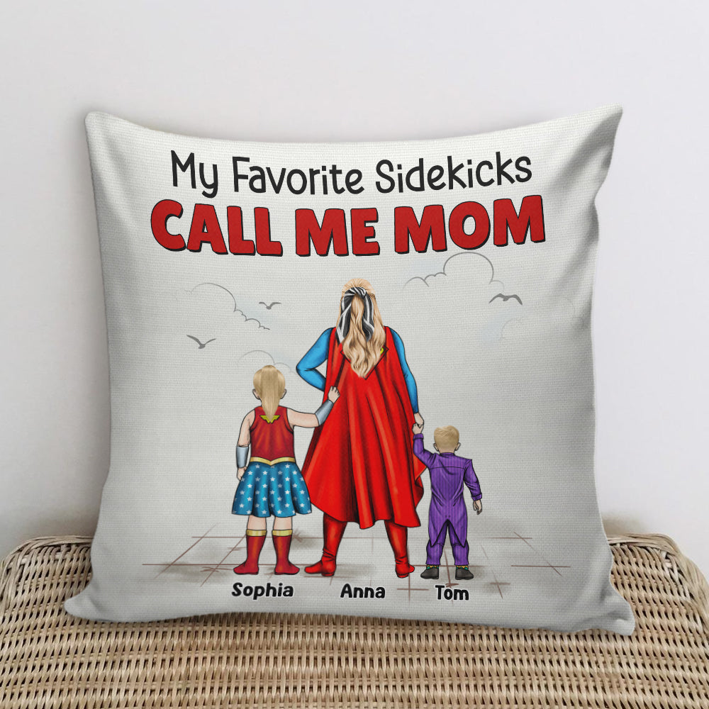 Personalized Superhero Pillow Gift for Mom with Custom Names