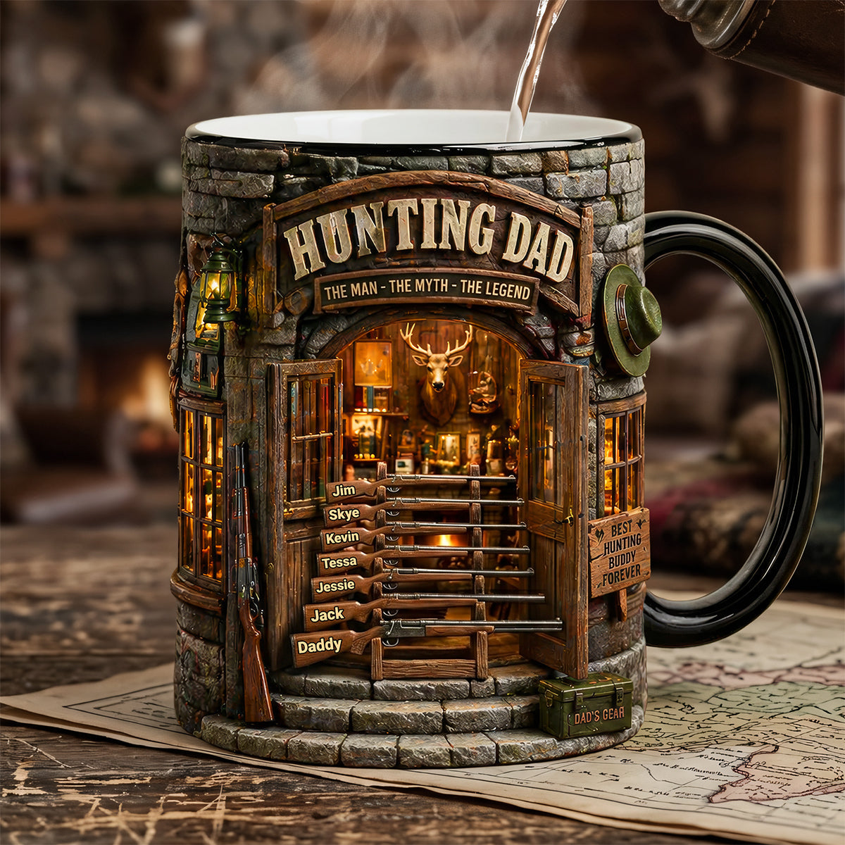 Personalized Color Changing Mug Hunting Dad Gift for Father's Day