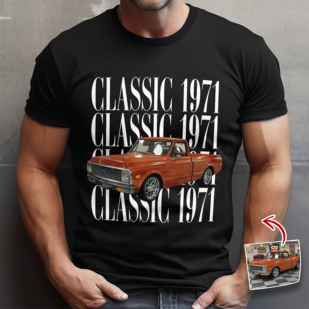 Personalized Car Photo Comfort Shirt Custom Gift for Car Lovers Comfort Shirt GradoCreations
