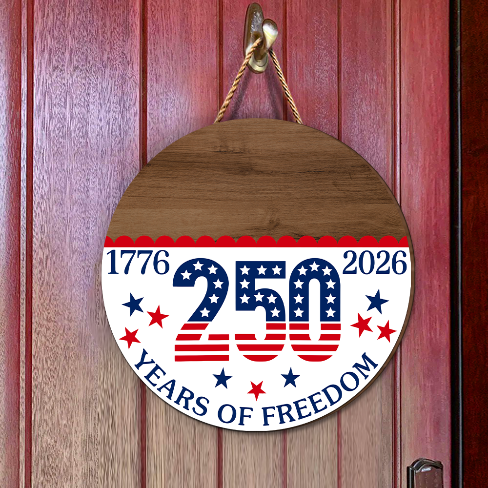 Personalized Family Name Door Sign 250 Years Freedom Decor HN590 - Door Sign GradoCreations