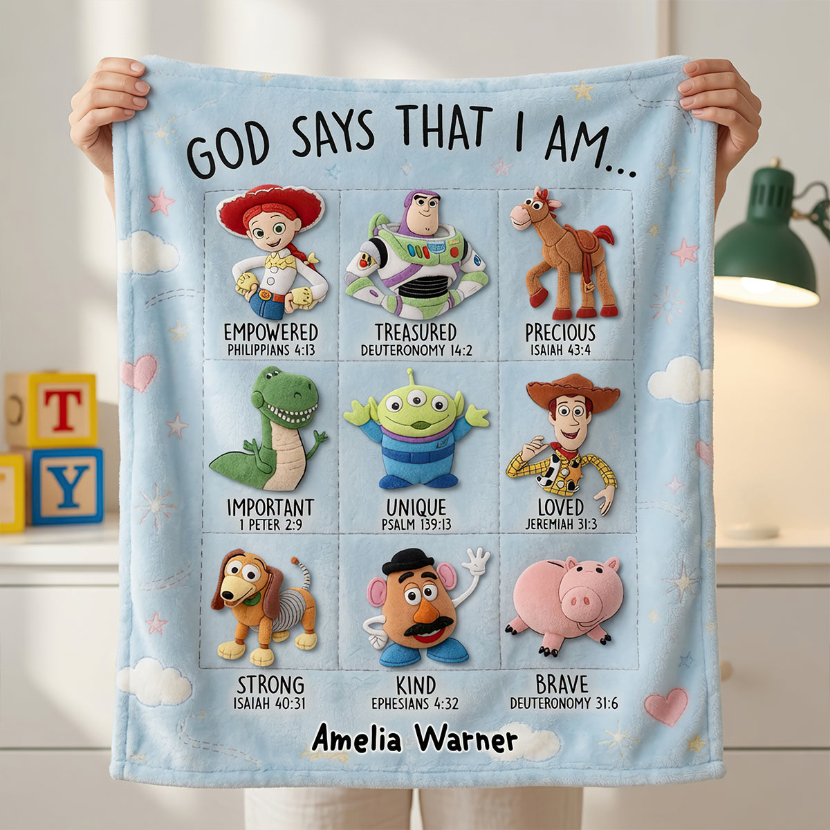 Personalized Kids Blanket with Inspirational Quotes for Back to School Gift