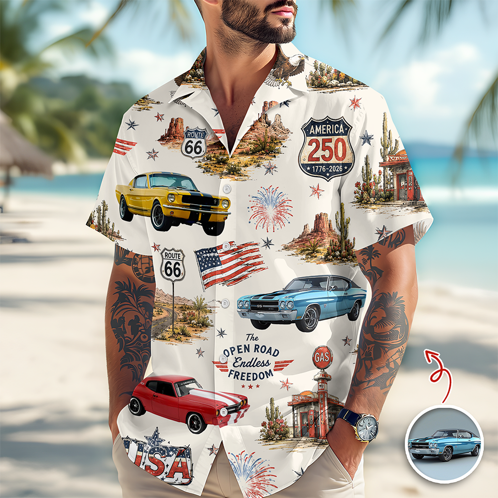 Custom Vintage Car Aloha Shirt Personalized Gift for Dad HN590 - AOP Hawai Shirt GradoCreations