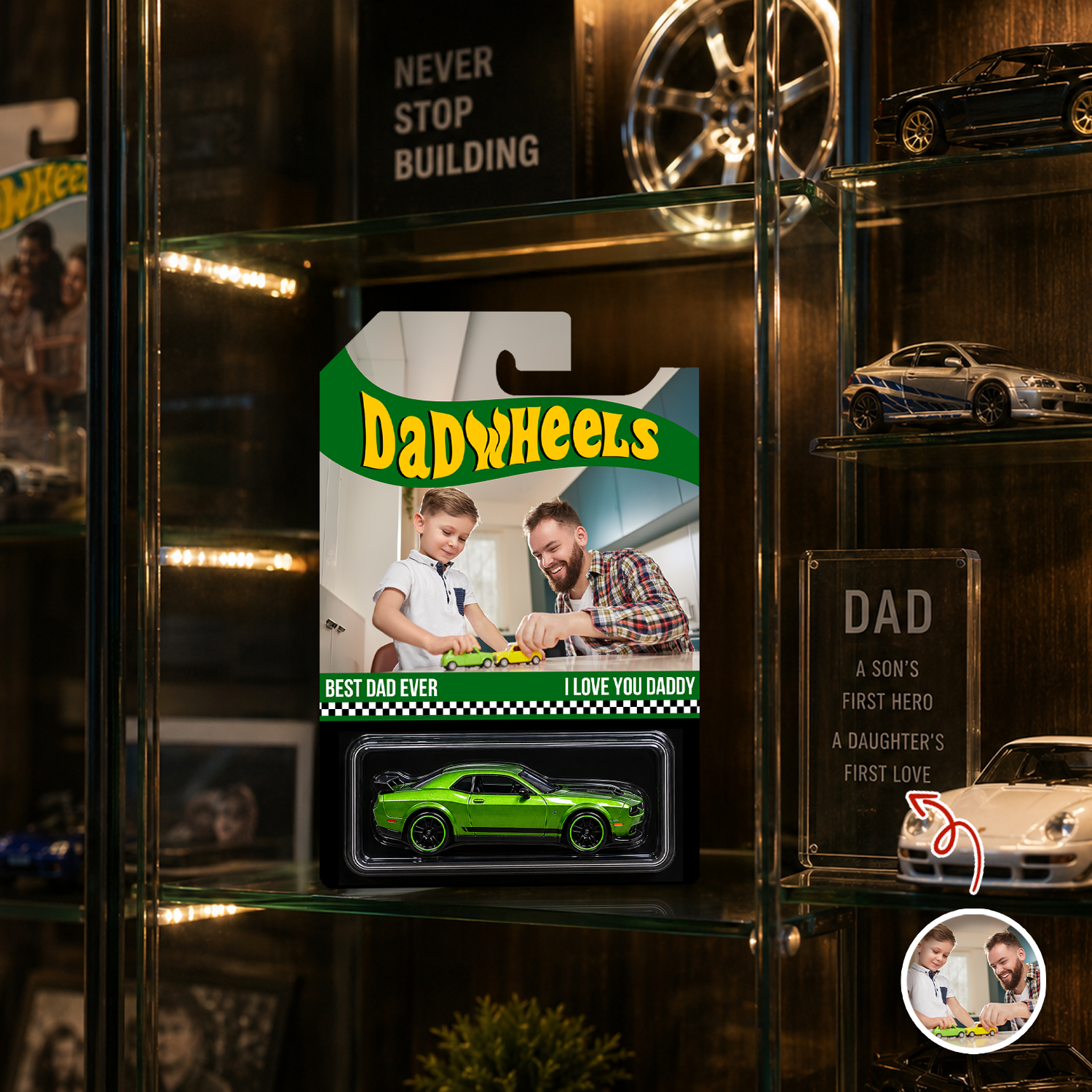 Personalized Photo Hot Wheels Best Dad Ever Gift for Father's Day HN590 - Hot Wheels GradoCreations