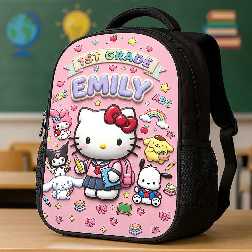 Personalized Hello Kitty Backpack Custom Name Gift for Girls School Backpack GradoCreations