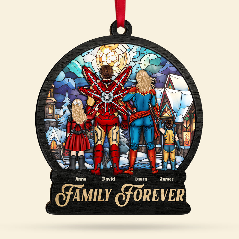 Personalized Superhero Family Ornament Christmas Gift