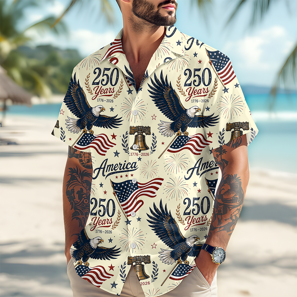 Personalized 250th Anniversary America Hawaiian Shirt Gift HN590 - AOP Hawai Shirt GradoCreations