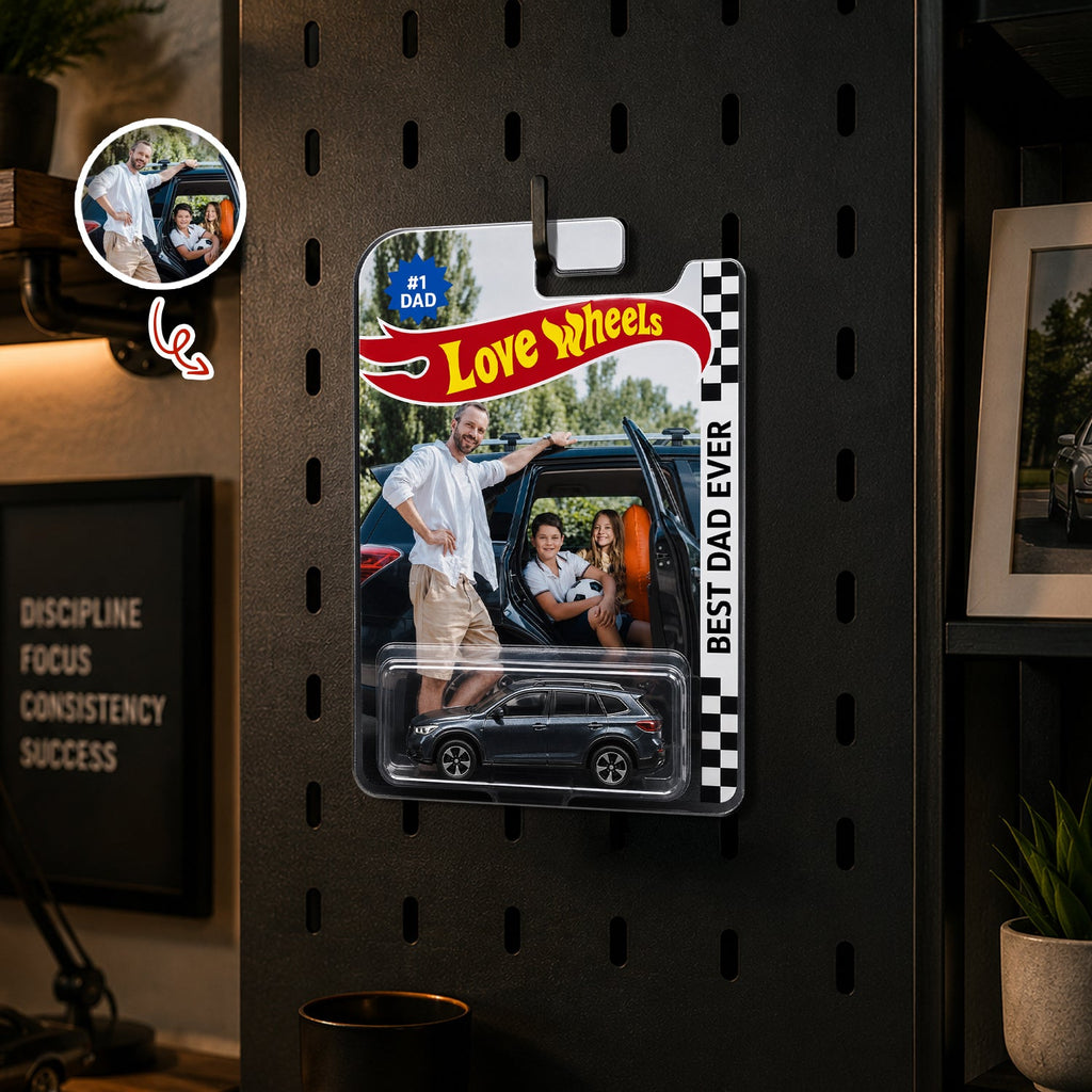 Personalized Photo Toy Car Wheels Custom Gift for Dad HN590 - Hot Wheels GradoCreations