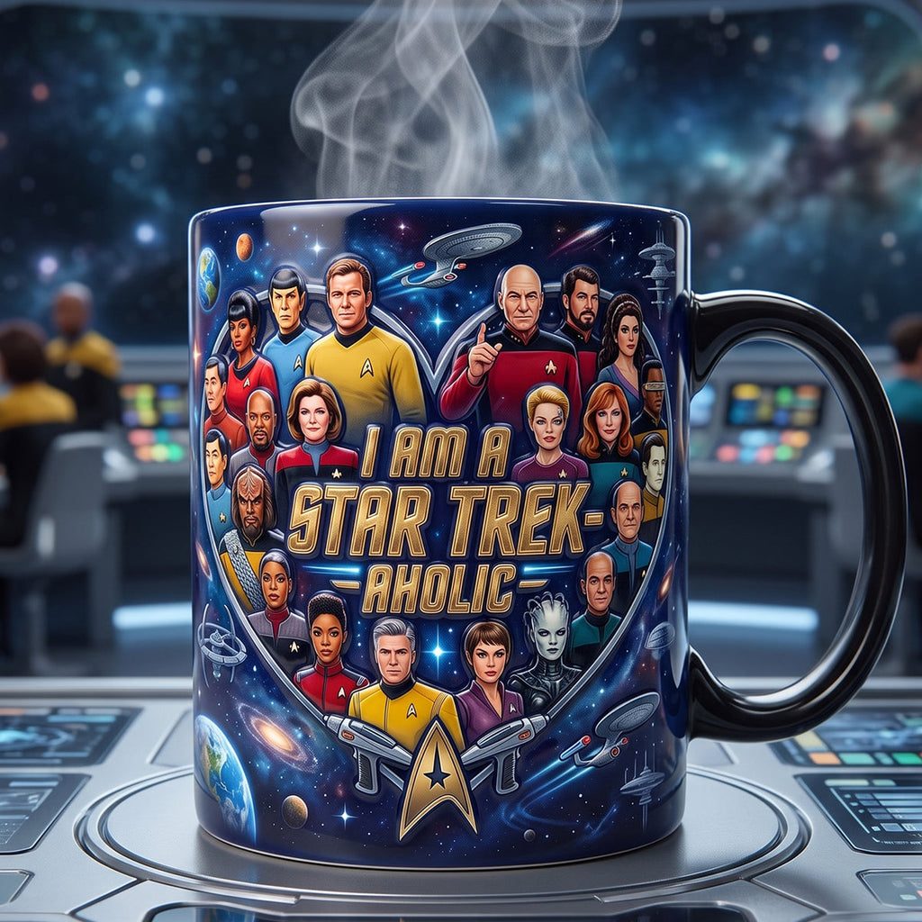 Personalized Cosmic Space Mug I Am A Star Trek Aholic Gift for Movie Fans Mug GradoCreations