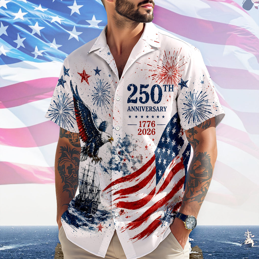 Personalized 250th Anniversary Hawaiian Shirt US Flag Gift HN590 - AOP Hawai Shirt GradoCreations