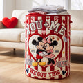 Personalized Quilted Laundry Basket Custom Couple Gift Red Hearts Quilted Laundry Basket GradoCreations
