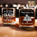 Personalized Whiskey Glass Custom Photo Gift for Dad HN590 - Print Rock Glass GradoCreations