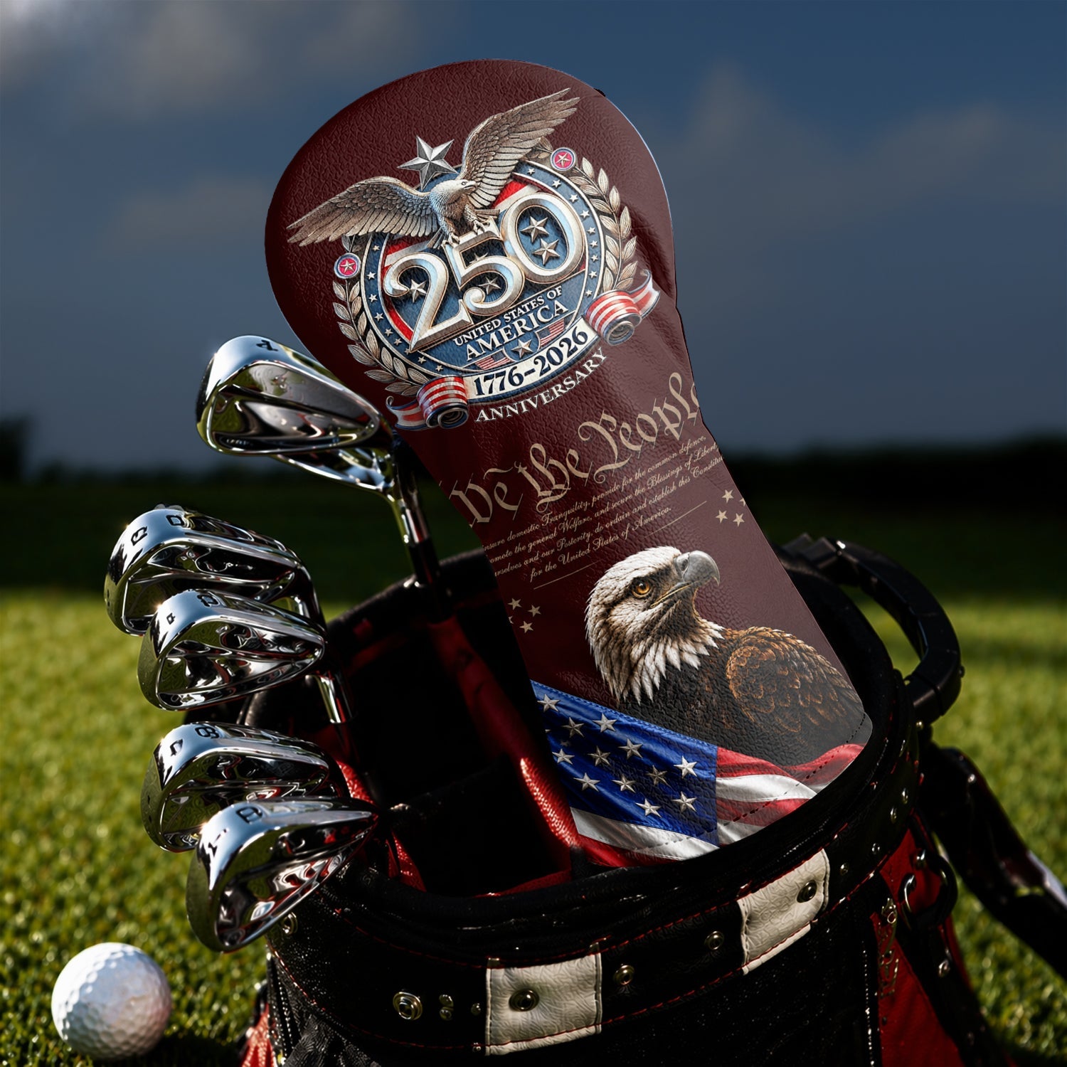 Personalized Golf Head Cover 250th Anniversary Golf Gift HN590 - Golf Head Cover GradoCreations