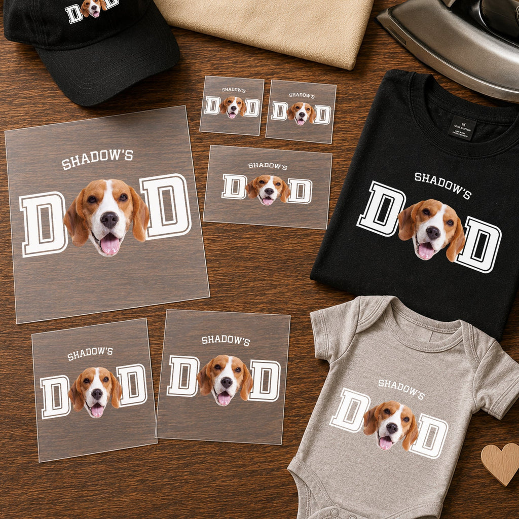 Personalized Photo DTF Transfer for Dog Dad Gift Idea HN590 - DTF Transfer different design GradoCreations