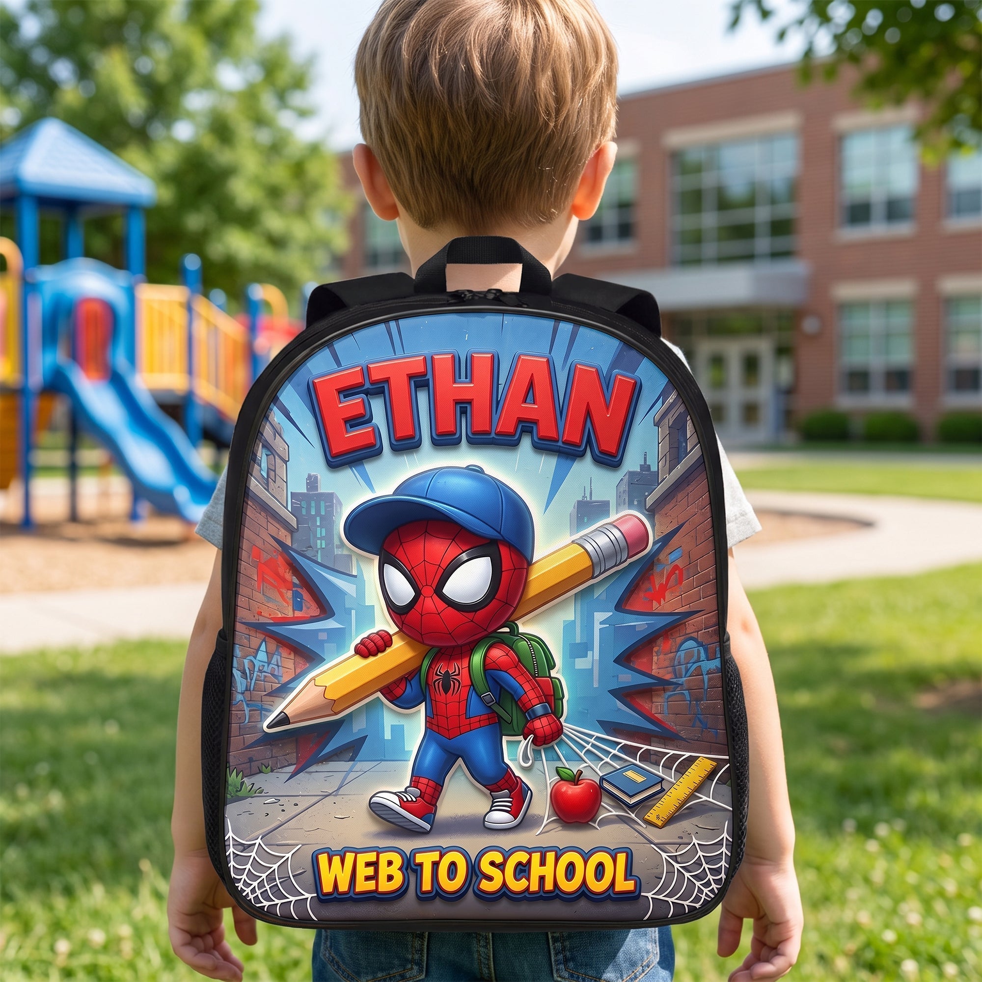 Personalized Spiderman Backpack Custom Name Gift for Kids School Backpack GradoCreations