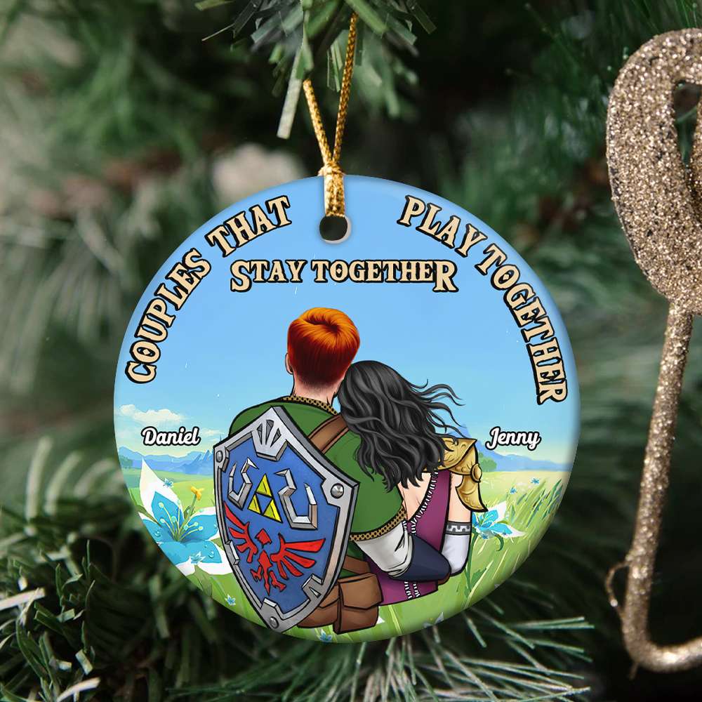 Personalized Zelda Ornament Couples Gift for Him/Her Christmas