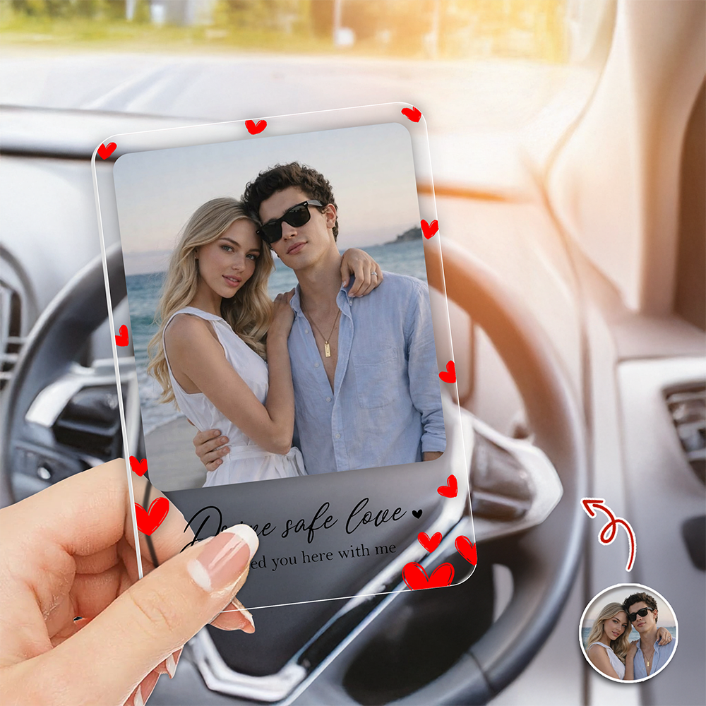 Personalized Photo Acrylic Car Visor Clip Gift for Dad Mom HN590 - Acrylic Car Visor Clip GradoCreations