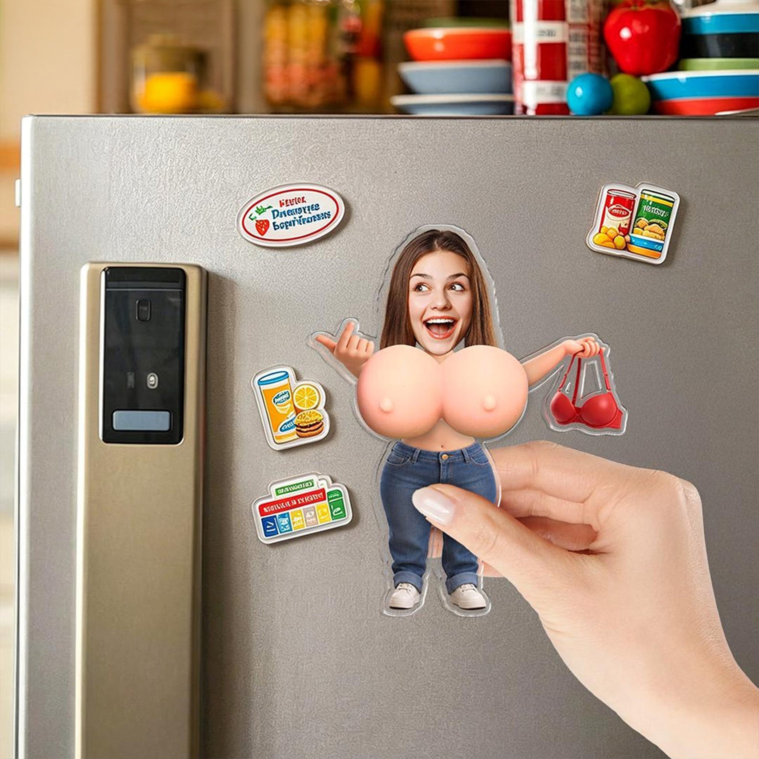 Personalized Photo Squishy Fridge Magnet Gift for Dog Mom/Dad HN590 - Acrylic Squishy Fridge Magnet Fix GradoCreations