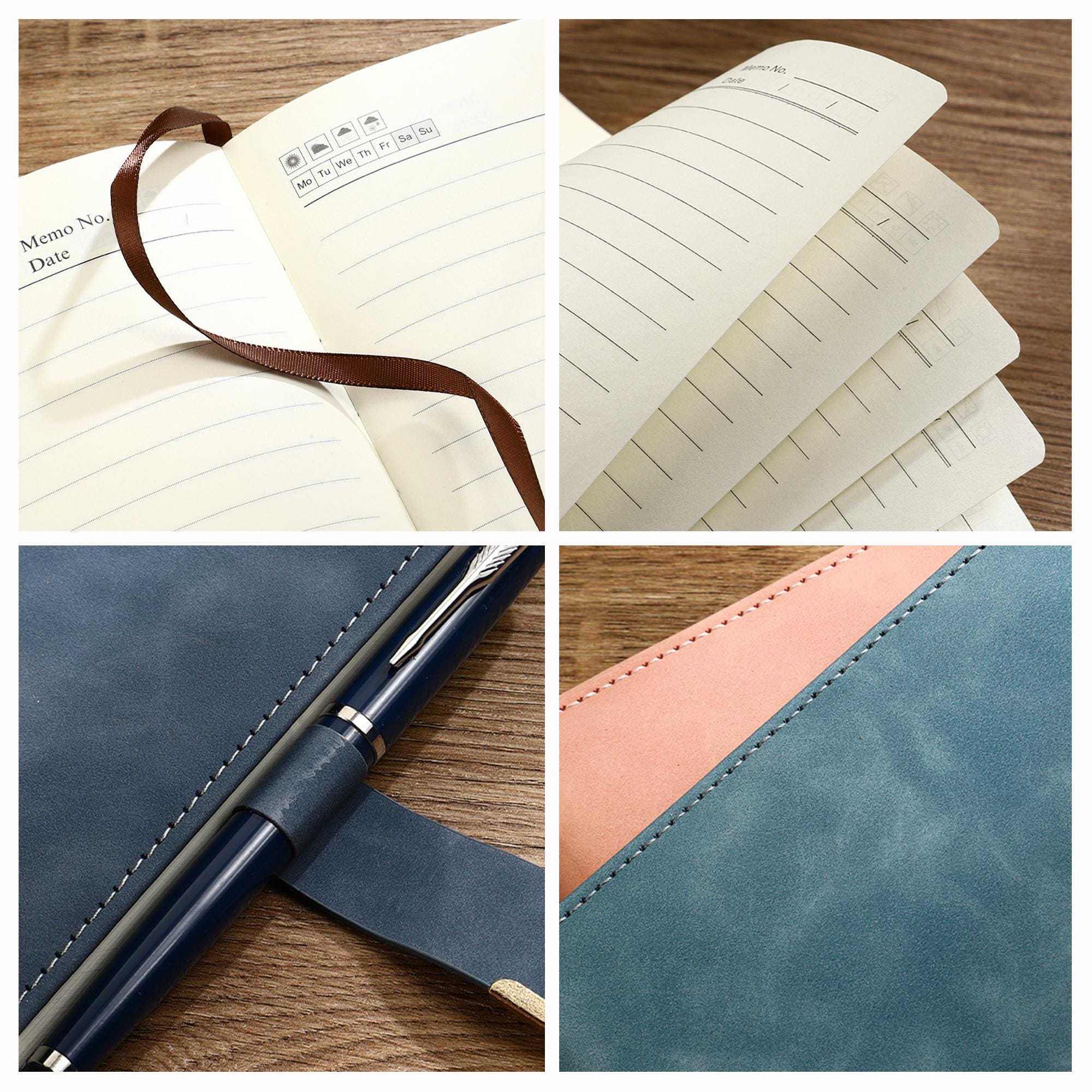 Personalized Engraved Leather Notebook Set with Pen Gift for Dad HN590 - Engraved Leather Notebook FIX GradoCreations
