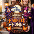 Personalized Haunted Home Wood Sign Custom Family Decor Halloween Gift Wood Sign GradoCreations