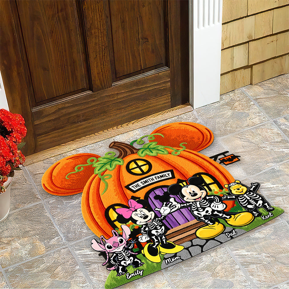 Personalized Pumpkin House Tufted Rug for Family Halloween Decor Tufted Rug GradoCreations