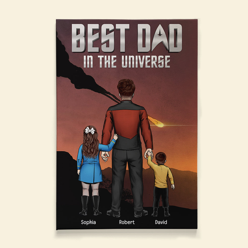 Personalized Super Dad Poster Canvas Custom Family Art Gift for Father's Day