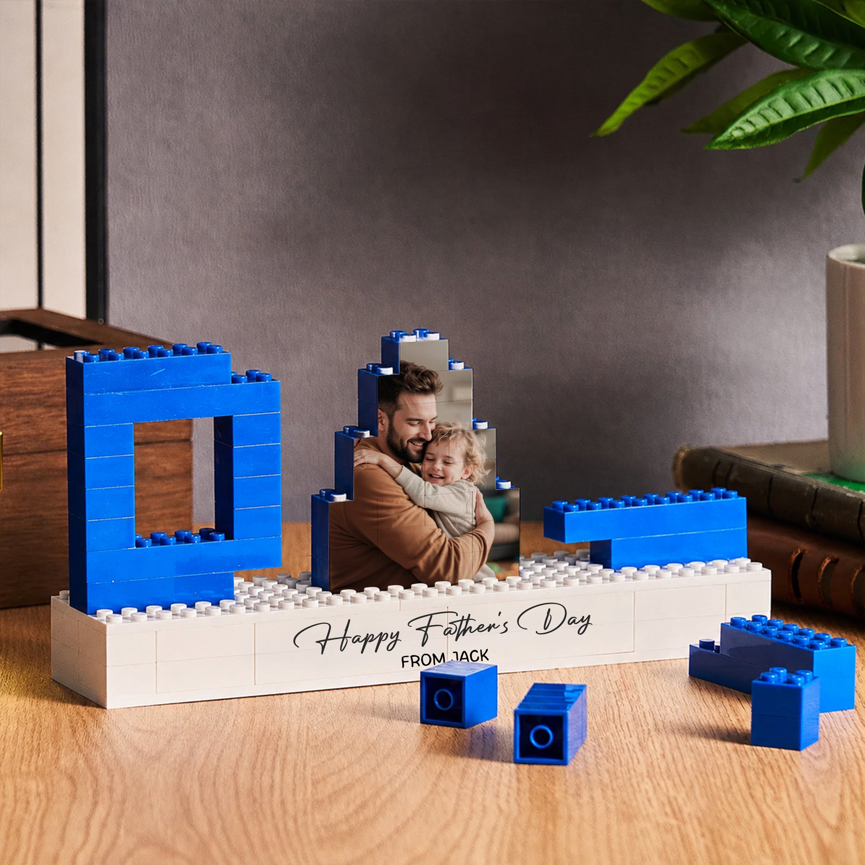 Personalized Photo Building Blocks Custom Gift for Dad HN590 - Building Blocks GradoCreations