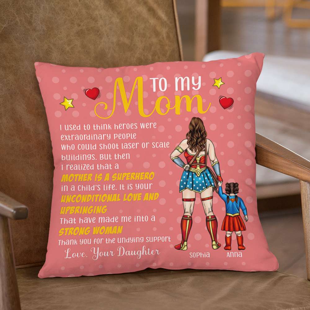 Personalized Superhero Pillow Gift for Mom | Mothers Day