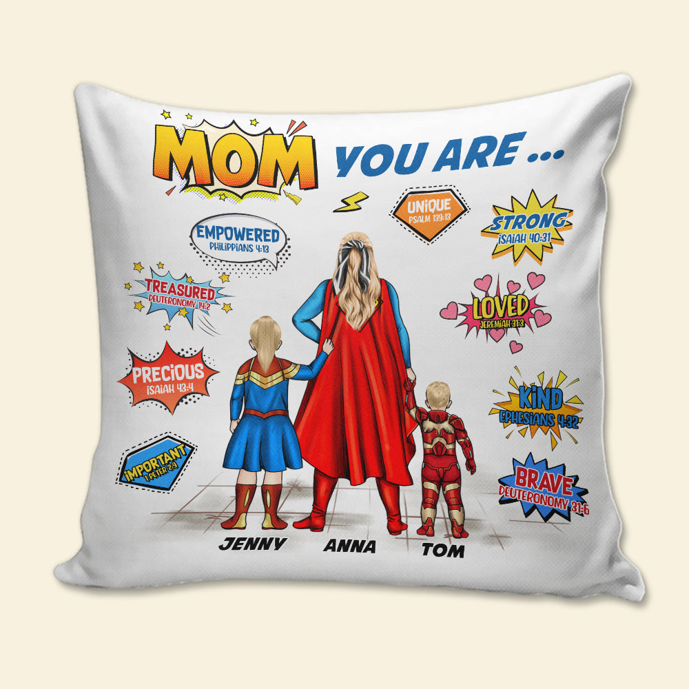 Personalized Mom You're Loved And Brave Pillow Gift for Mom, Grandma, Mother's Day