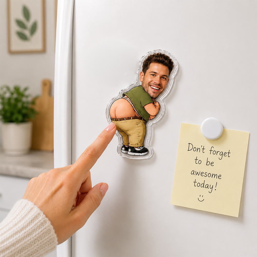 Custom Funny Photo Fridge Magnet Personalized Gift for Dog Lovers HN590 - Acrylic Squishy Fridge Magnet Fix GradoCreations