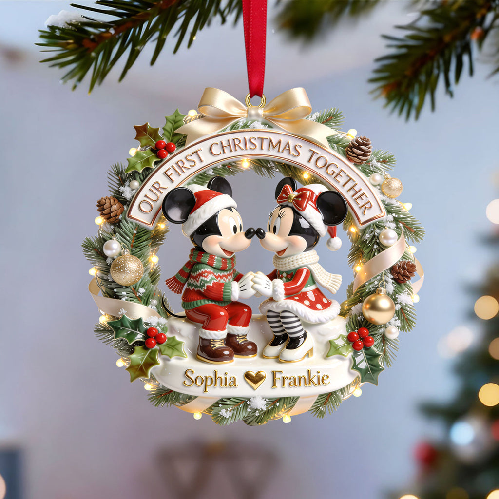 Personalized Acrylic Christmas Ornament for Couples - First Christmas Together Gift Ornament GradoCreations