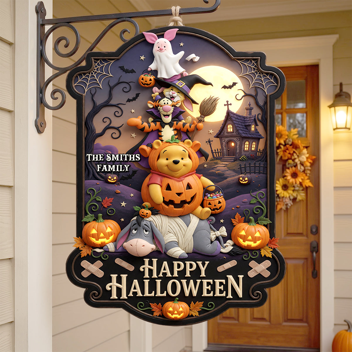 Personalized Halloween Metal Sign Custom Family Name Gift Metal Sign GradoCreations