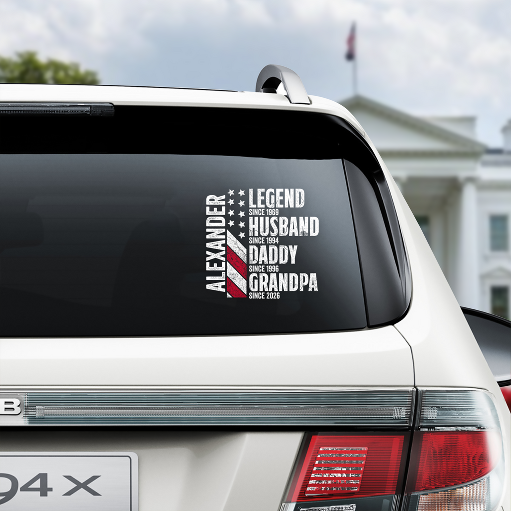 Personalized Dad Grandpa Car Decal Sticker Custom Family Gift Decal Sticker GradoCreations