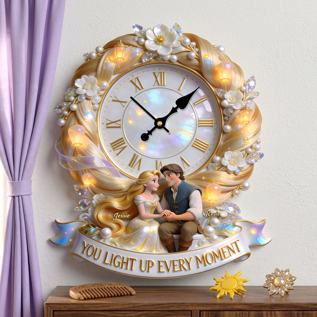 Personalized Acrylic Wall Clock with Couples Design Gift Wall Hanging Clock GradoCreations