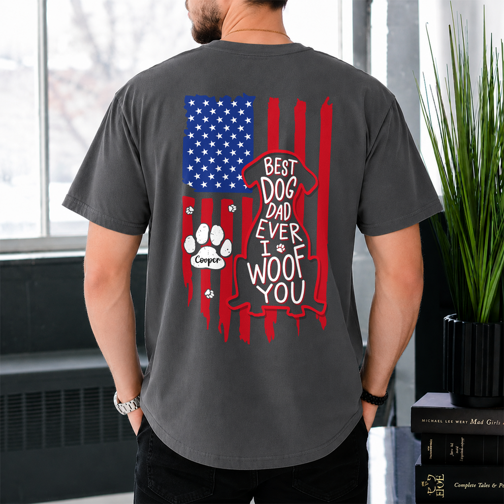 Personalized We Woof You Dog Dad Comfort Shirt Gift for Dad Comfort Shirt Back GradoCreations
