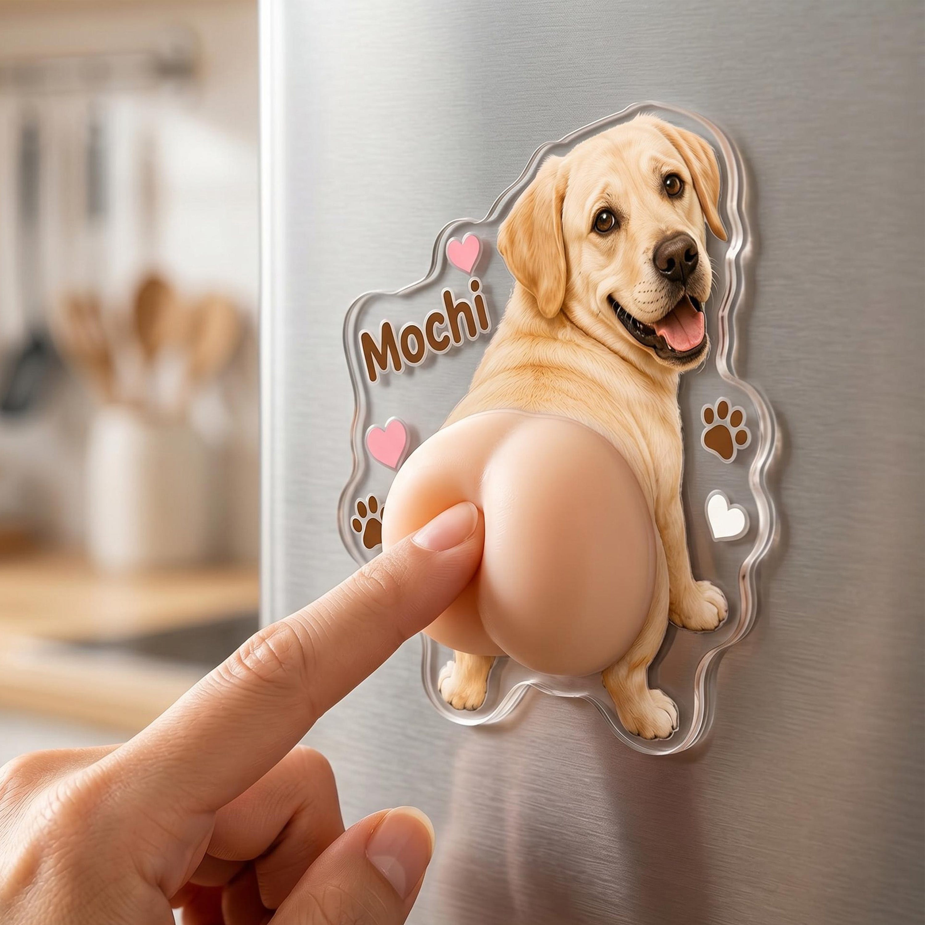 Custom Pet Photo Squishy Fridge Magnet Gift for Dog Lovers HN590 - Acrylic Squishy Fridge Magnet Fix GradoCreations