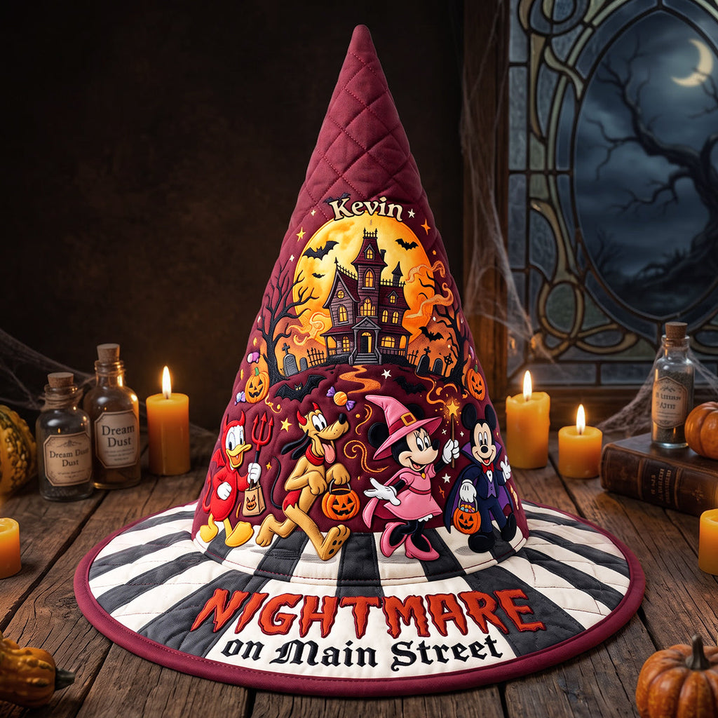Personalized Quilted Witch Hat Custom Name Halloween Gift Quilt Witch Hat GradoCreations