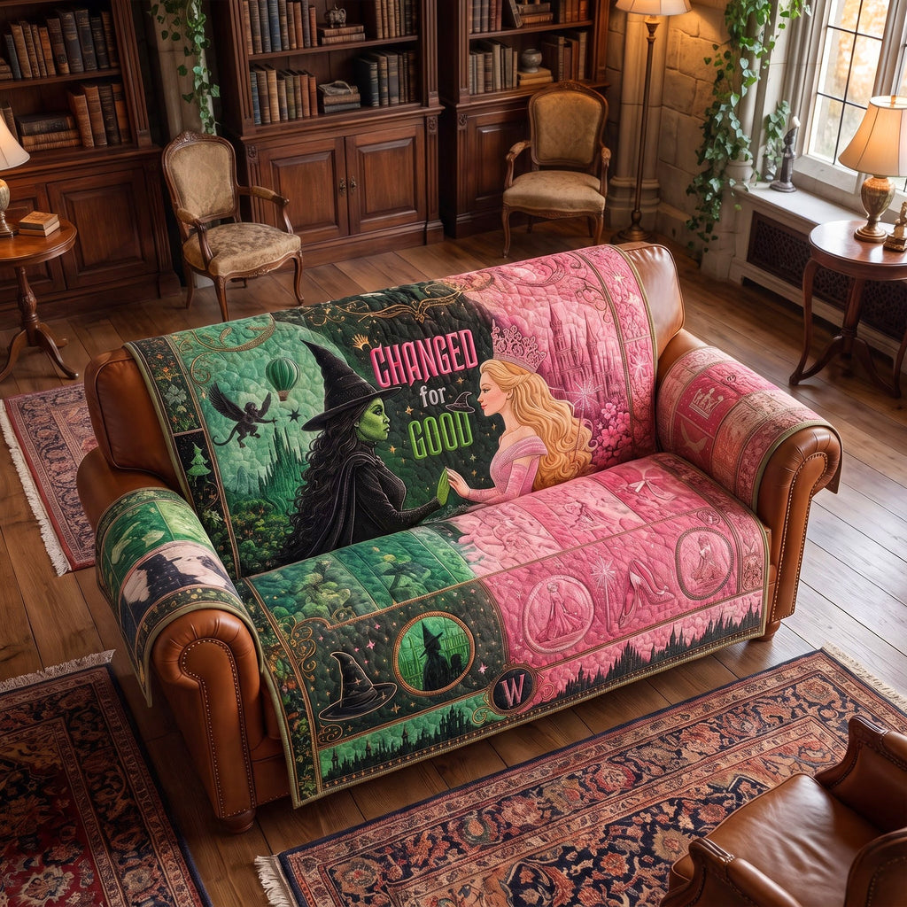 Personalized Quilted Sofa Cover Enchanted Design Gift for Family Home Decor Quited Sofa Cover GradoCreations