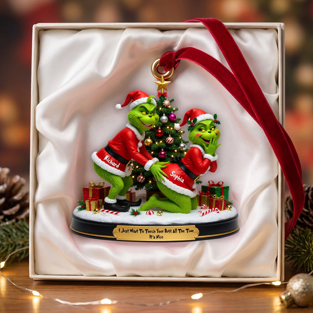 Personalized Funny Grinch Acrylic Ornament Gift for Couples Ornament GradoCreations