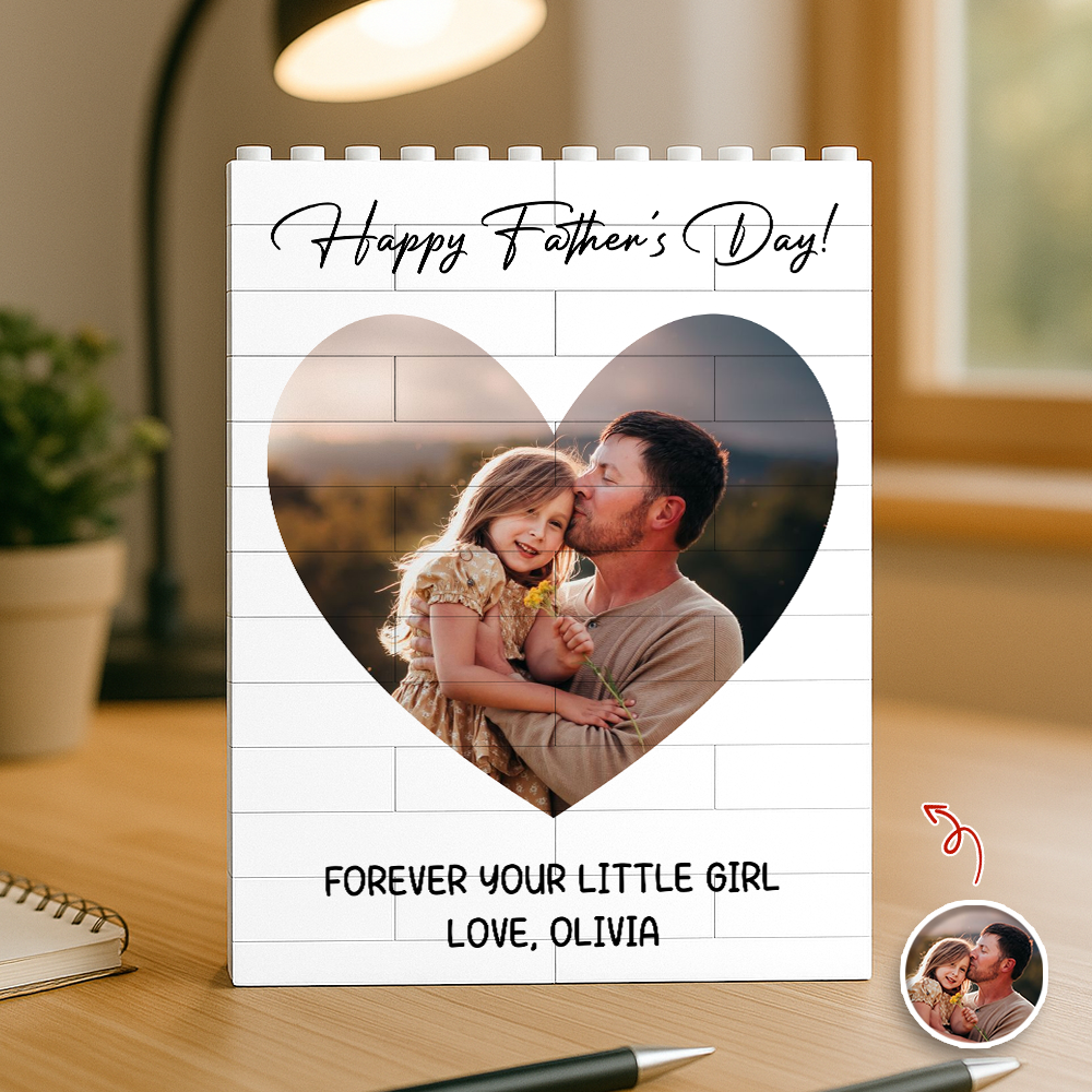 Personalized Photo Building Block Gift for Dad Father's Day HN590 - Building Blocks GradoCreations