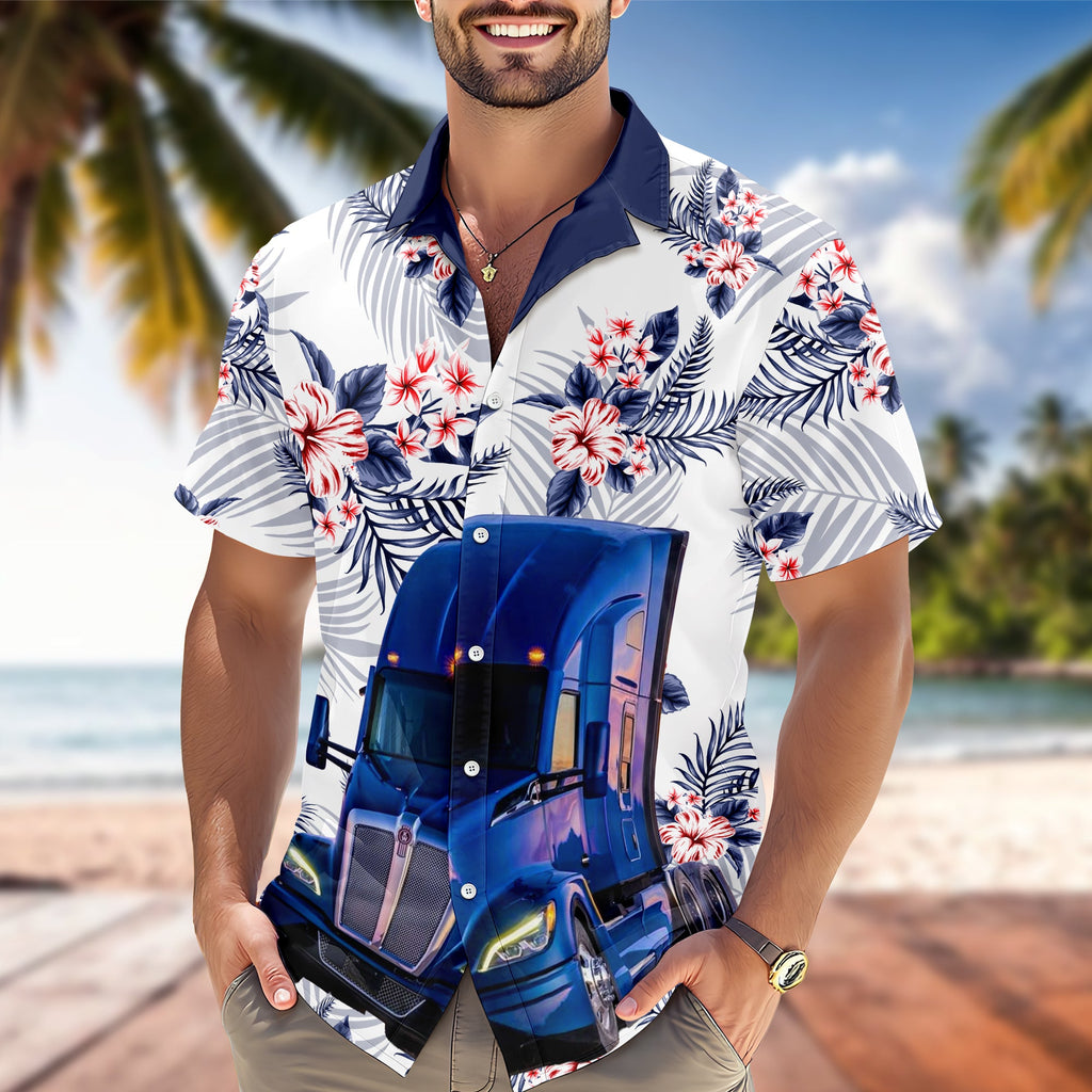 Personalized Hawaiian Shirt Custom Photo Gift for Trucker HN590 - AOP Hawai Shirt GradoCreations