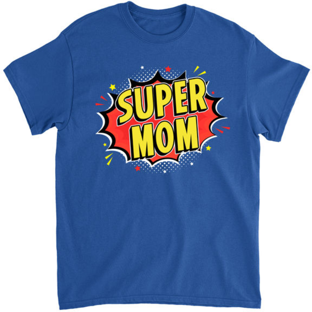 Personalized Super Mom Comic Shirt for Mom | Custom Gift Cotton Apparel GradoCreations