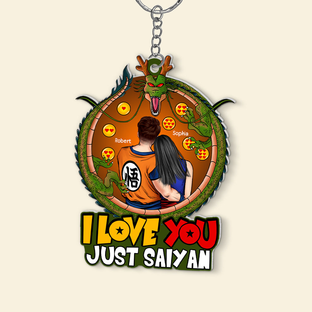 Personalized Acrylic Keychain I Love You Just Saiyan Gift for Couples