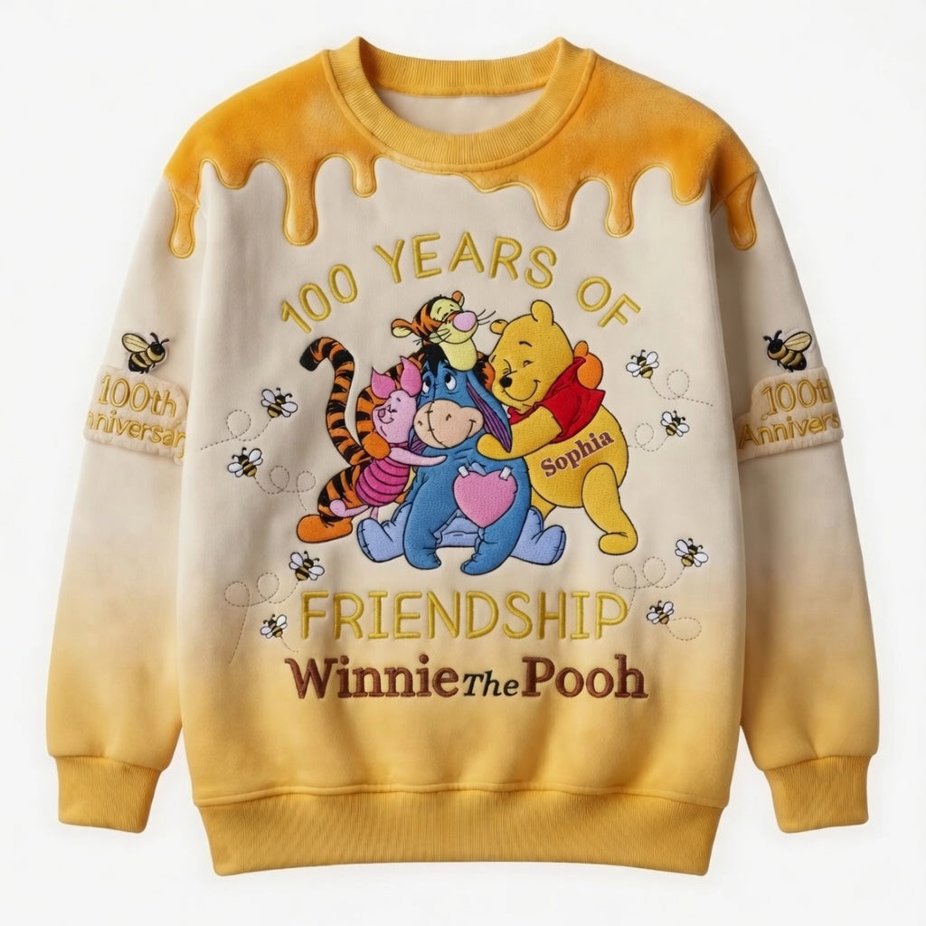 Personalized Winnie the Pooh AOP Shirt 100 Years of Friendship Gift for Movie Fans