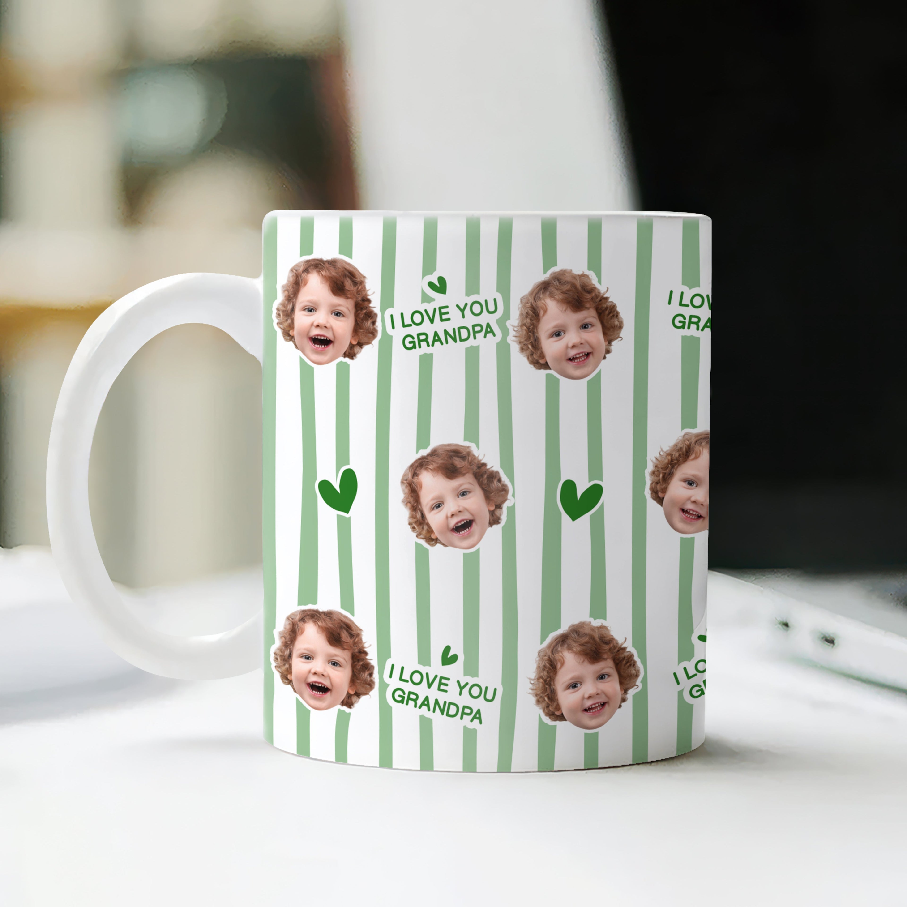 Personalized Photo Mug Custom Gift for Mom Dad Dog Lover HN590 - edge to edge mug GradoCreations