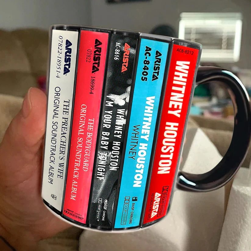 Whitney Houston Cassette Mug Retro Drinkware Gift for Music Lovers GradoCreations