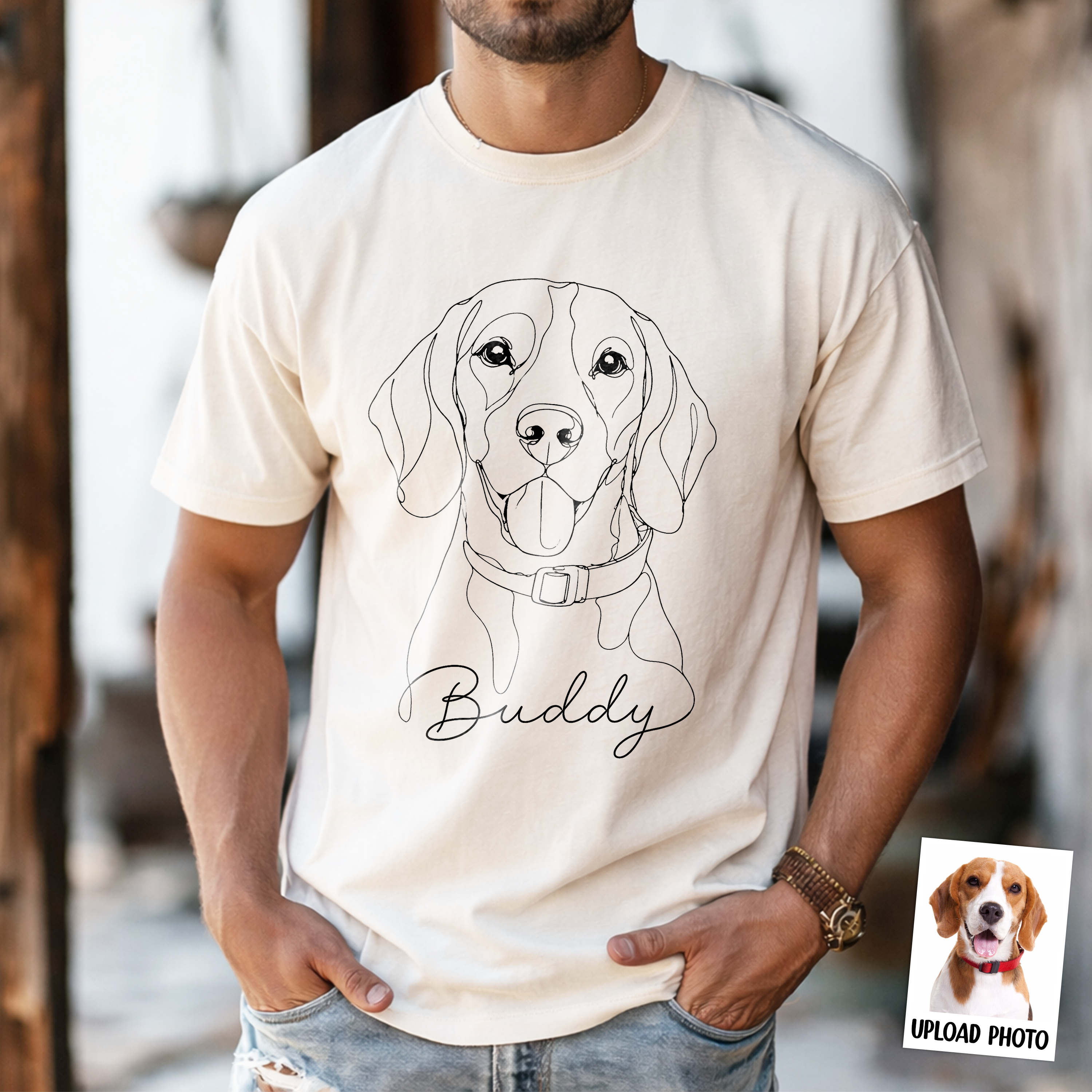 Custom Pet Portrait Line Art Shirt Personalized Gift for Dog Dad Comfort Shirt FIX GradoCreations