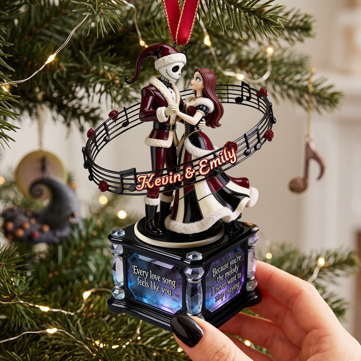 Personalized Christmas Acrylic Ornament for Couple Gift Ornament GradoCreations