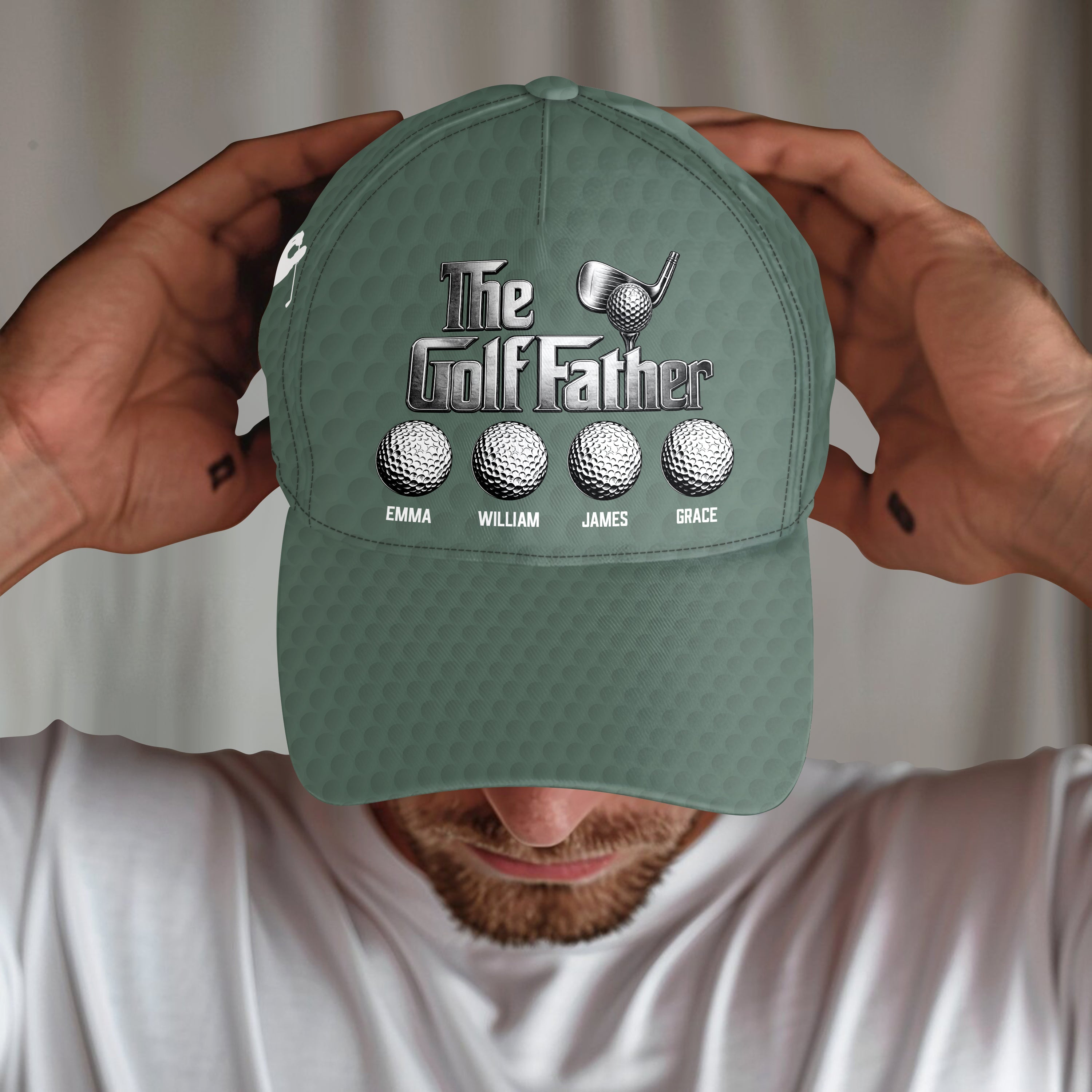 Personalized Golf Father Hat Custom Name Gift for Dad HN590 - AOP Cap GradoCreations
