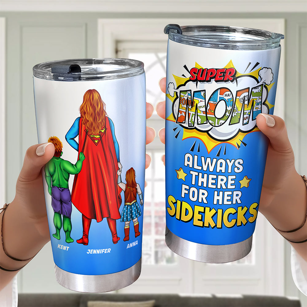 Personalized Super Hero Mom Stainless Steel Tumbler Gift for Mother's Day